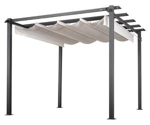 Home Deluxe Pavillon avec toit en toile SANTORA - Crème, acier/polyester (300 x 300 x 210 cm) | Structure robuste en acier