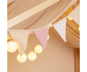 HOME DELUXE - Rideau de lit enfant en deux parties VELO - couleur : crème, 120 x 370 cm, opaque I Rideau de lit ciel de lit