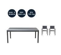 Home deluxe Salon de jardin extensible aluminium - Anthracite