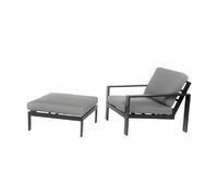 Home deluxe salon de jardin Rio S - Gris clair et noir