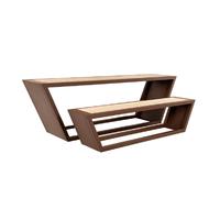 Home deluxe salon de jardin table + banc - Marron