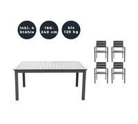 Home deluxe Salon de jardin table et chaises - Anthracite