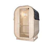 Home Deluxe Sauna extérieur Cube S - Dimensions : env. 194 cm x 120 cm, Bois : épicéa - poêle et Accessoires pour Sauna Inclus I Sauna de Jardin, Sauna extérieur, Sauna tonneau pour 2 Personnes