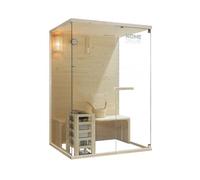Home Deluxe - Sauna traditionnel ARUNA M - Dimensions : env. 130 cm × 110 cm × 190 cm, bois : épicéa, verre de sécurité transparent 8 mm - poêle et accessoires pour sauna inclus