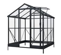 Home Deluxe Serre ALBORA - Noir, Aluminium/Polycarbonate | Avec fondation, 90% de transmission de la lumière