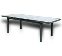 HOME DELUXE - Table de jardin extensible - CALIDO - env. 180 (240) x 97,5 x 76,5 cm - piètement et plateau, piètement en aluminium, plateau en verre, accessoires inclus I Mobilier de jardin Table exte