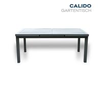 HOME DELUXE - Table de jardin extensible - CALIDO - env. 180 (240) x 97,5 x 76,5 cm - piètement et plateau, piètement en aluminium, plateau en verre, accessoires inclus I Mobilier de jardin Table exte