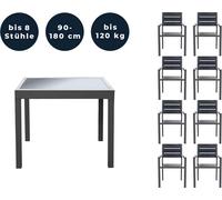 HOME DELUXE - Table de jardin extensible - Verano - env. 90 (180) x 90 x 75 cm - accessoires inclus