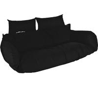 HOME DELXUE - Fauteuil suspendu en polyrotin TWIN - coussin uniquement, couleur : noir