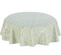 Home Direct Nappe Ronde en Toile cirée en PVC, Facile à Nettoyer, 140 cm x 55 cm, Vert Sauge