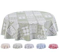 Home Direct Nappe Toile cirée PVC Ronde 140 cm Vert Sauge