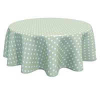 Home Direct Nappe Toile cirée PVC Ronde 160 cm à Pois Vert Sauge