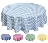 Home Direct Nappe Toile cirée PVC Ronde 160 cm Bleu Gris