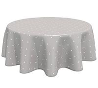 Home Direct Nappe Toile cirée PVC Ronde 160 cm Étoiles, Beige Gris