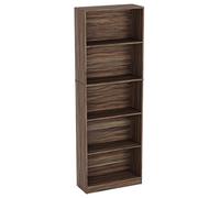 Home Discount Cambridge 5 étages Extra Large Bibliothèque, en Bois DE Noyer étagère unité de Stockage d'affichage Bureau Meuble de Salon
