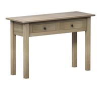 Home Discount Console Panama avec 2 tiroirs en Cire Naturelle, Marron