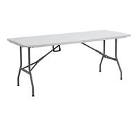 Home Discount Table Pliante Heavy Duty à la résistance Camping Buffet Mariage Marché fête de Jardin Stand de Coffre de Voiture Pique-Nique Tréteau Intérieur ou extérieur Pliable Pliable 6 Feet