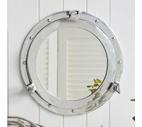 Home Dress Miroir et fenêtre hublot en Aluminium - Miroir Mural Vintage de Style Bateau Maritime, décoration d'intérieur côtière et Nautique (Grey, Mirror, 15 inch)
