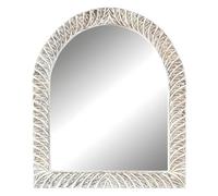 Home ESPRIT Miroir Mural Blanc Marron Bois de Manche en Bois sculpté 75 x 4 x 90 cm