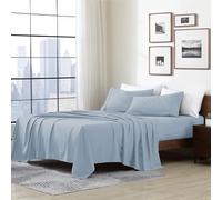 Home Essentials Parure de lit double en microfibre brossée ultra douce hypoallergénique infroissable Bleu