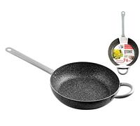 Home Family Frying Pan with Handle, Non-Stick Coating, 34 cm, Stainless Steel, Black/Grey