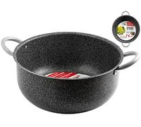 HOME Family Stone Faitout, Acier INOX/Pierre, Argent, 34 cm