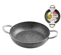 HOME Family Stone Sauteuse Antiadhérente, Pierre, Noir/Gris, 34 cm