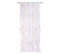 Home Fashion 48107-807 Rideau Voilage Imprimée avec Boucles Foulard Rouge 245 x 140 cm