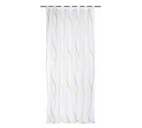 Home Fashion 48107-868 Rideau Voilage Imprimée avec Boucles Foulard Vert 245 x 140 cm