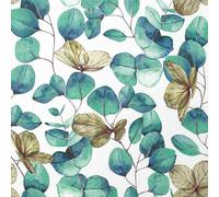 HOME FASHION Serviette de table feuilles d'eucalyptus, 33x33 cm, 3 plis, 20 pièces, décoration de table, serviettes pour mariage, décoration naturelle