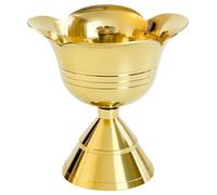 Home Genie Gulab Jyot Diya Lampe à huile traditionnelle en laiton en forme de rose pour Pooja, Aarti, Mandir et Spiritual Decor | Diya en laiton fait à la main - 5,5 cm de diamètre, 6,5 cm de hauteur