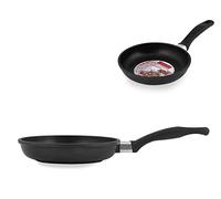 Home Granchef Poêle Basse, Revêtement Antiadhérent, Ronde, Aluminium, Noir, Diamètre 24 cm