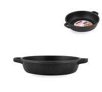 HOME Granchef Sauteuse, Revêtement Antiadhérent avec 2 Poignées, Ronde, Aluminium Moulé sous Pression, Noir, 24 cm