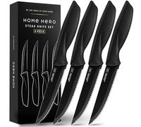 Home Hero Couteau de Cuisine Professionnel - Ensemble de Couteaux à Steak et de Table en Acier Inoxydable Avec Aiguiseur - Ustensiles de Cuisine
