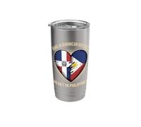 Home in Dominican Republic Heart in Philippines Pinoy Roots Gobelet isotherme en acier inoxydable double paroi