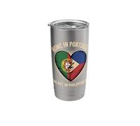 Home in Portugal Heart in Philippines Flag Pinoy Roots Gobelet isotherme en acier inoxydable double paroi