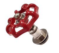 Home Invasion - Tête de vanne décorative à volant rouge, corps en métal chromé, filetage 1/2 pouce Ø21 mm, accessoire déco style industriel DIY