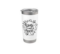 Home Is Where The Heart Is Cozy Family Love Pendaison de crémaillère Gobelet isotherme en acier inoxydable double paroi