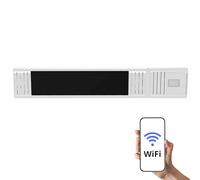 HOME It® Chauffage Exterieur Terrasse Mural WiFi | Chauffage Terrasse Infrarouge 1500W avec Verre Schott, 2 Puissances, IP65, App & Télécommande, blanc