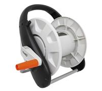 HOME It® Enrouleur de tuyau d'arrosage, 1/2", 50 m, noir/orange/blanc, pour ranger le tuyau d'arrosage