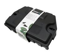 HOME IT® Garden boîte à appâts Grande Taille 33×20×11 cm | Station d’appâtage Noire avec 2 entrées | Compartiment séparé avec Pics pour Poison | Lutte antiparasitaire pour Maison et Jardin