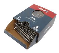 Home it Work® Vis en acier inoxydable A4 4,8 x 75 mm - Lot de 110 vis de terrasse avec entraînement TX20 - Vis à bois à tête fraisée - Inoxydable
