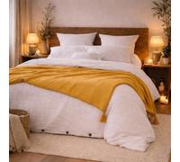 HOME LINGE PASSION Bout de Lit/Édredon/Chemin de lit en 100% Gaze de Coton 90x200 cm Safran