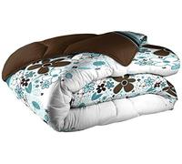 Home Linge Passion - Couette Microfibre 400 g/m² Céladon et Chocolat (Verso) 220 x 240 cm 60325