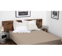 Home Linge Passion - Drap Housse 100% Coton 180x200 cm - Bonnet 25 cm - Beige foncé