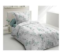 HOME LINGE PASSION - Parure de Couette 140x200 cm (1personne) - 100% Coton 57 Fils - Housse + 1 Taie - Motif Pompadour Vert