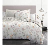 HOME LINGE PASSION Parure de Couette 200x200 cm - 3 pièces - Percale de Coton Douce - Housse + taies - Blanc Cassé - Modèle La flamboyante