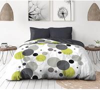 HOME LINGE PASSION - Parure de Couette 220x240 cm - Housse imprimée + taie - Douce, légère et Facile d'entretien - Motifs Bulles de rêve
