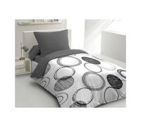 Home_linge_passion parure de couette microfibre Audace - Gris clair