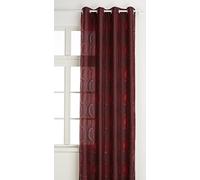 Home Maison 09345-8-AL Rideaux Jacquard avec Oeillets Ronds Bordeaux/Argent 140 x 260 cm